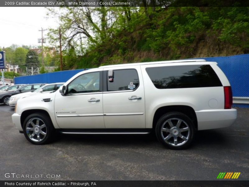 White Diamond / Cocoa/Cashmere 2009 Cadillac Escalade ESV AWD