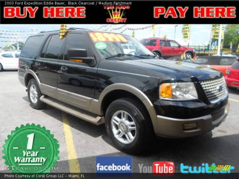 Black Clearcoat / Medium Parchment 2003 Ford Expedition Eddie Bauer