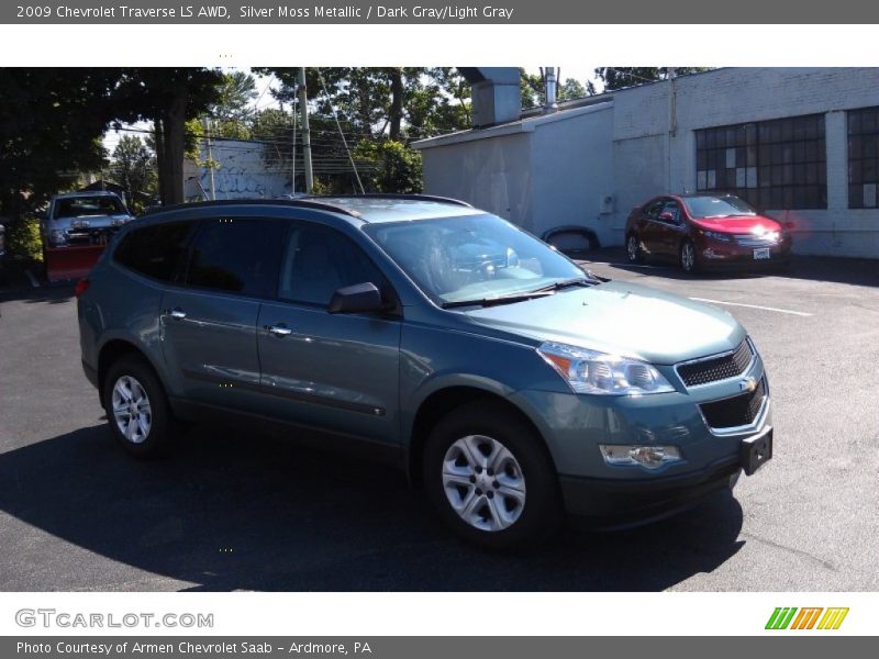 Silver Moss Metallic / Dark Gray/Light Gray 2009 Chevrolet Traverse LS AWD