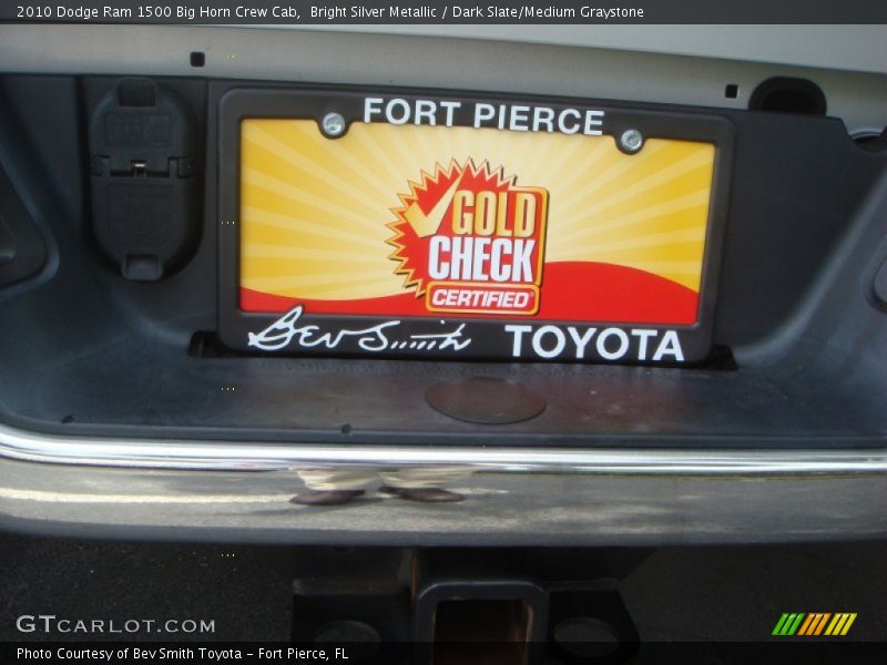 Bright Silver Metallic / Dark Slate/Medium Graystone 2010 Dodge Ram 1500 Big Horn Crew Cab