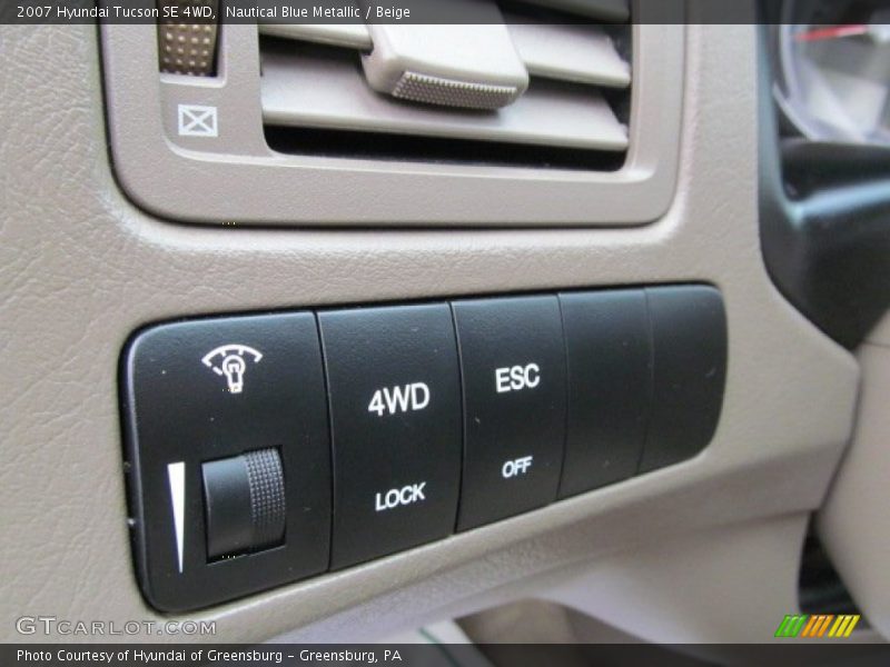 Controls of 2007 Tucson SE 4WD