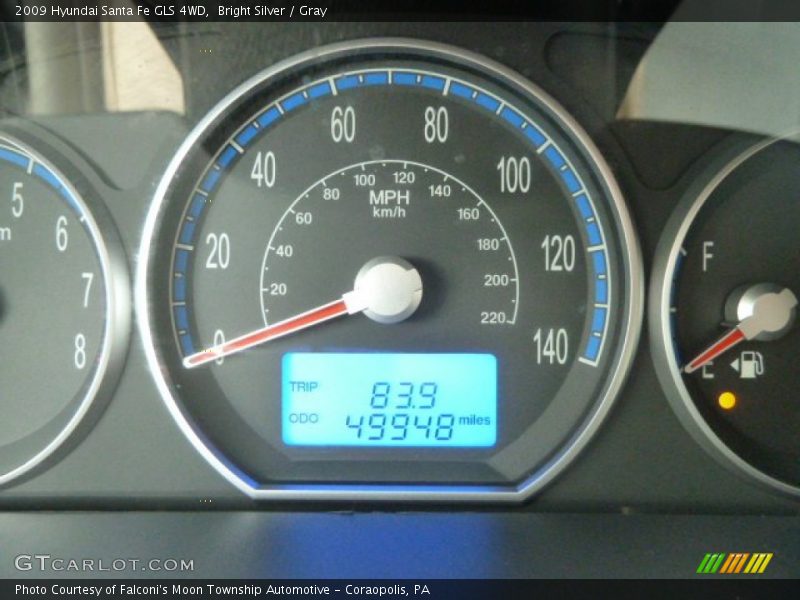 Bright Silver / Gray 2009 Hyundai Santa Fe GLS 4WD