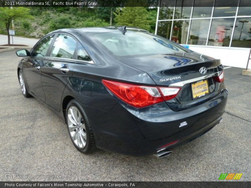 Pacific Blue Pearl / Gray 2011 Hyundai Sonata SE