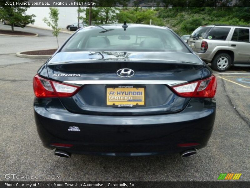 Pacific Blue Pearl / Gray 2011 Hyundai Sonata SE