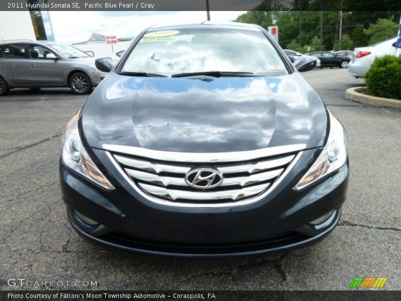 Pacific Blue Pearl / Gray 2011 Hyundai Sonata SE