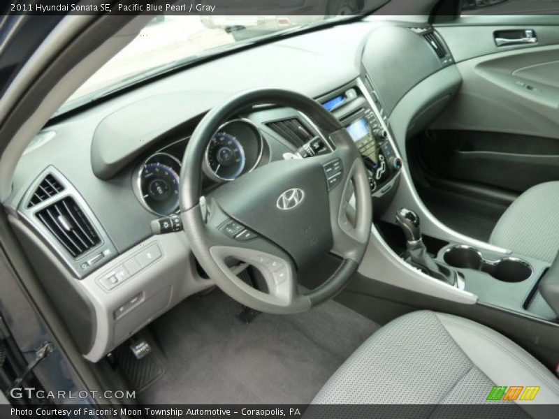 Pacific Blue Pearl / Gray 2011 Hyundai Sonata SE