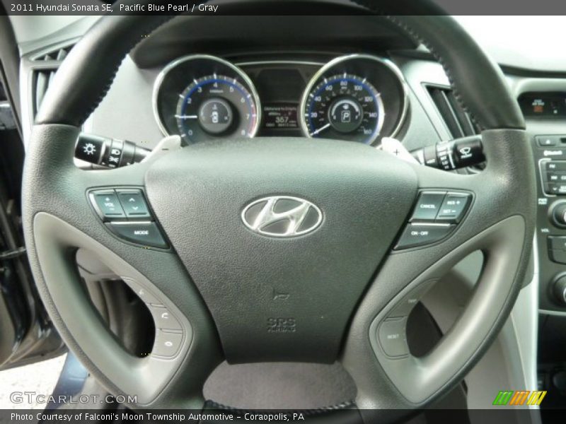 Pacific Blue Pearl / Gray 2011 Hyundai Sonata SE