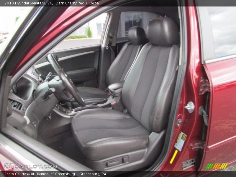 Front Seat of 2010 Sonata SE V6