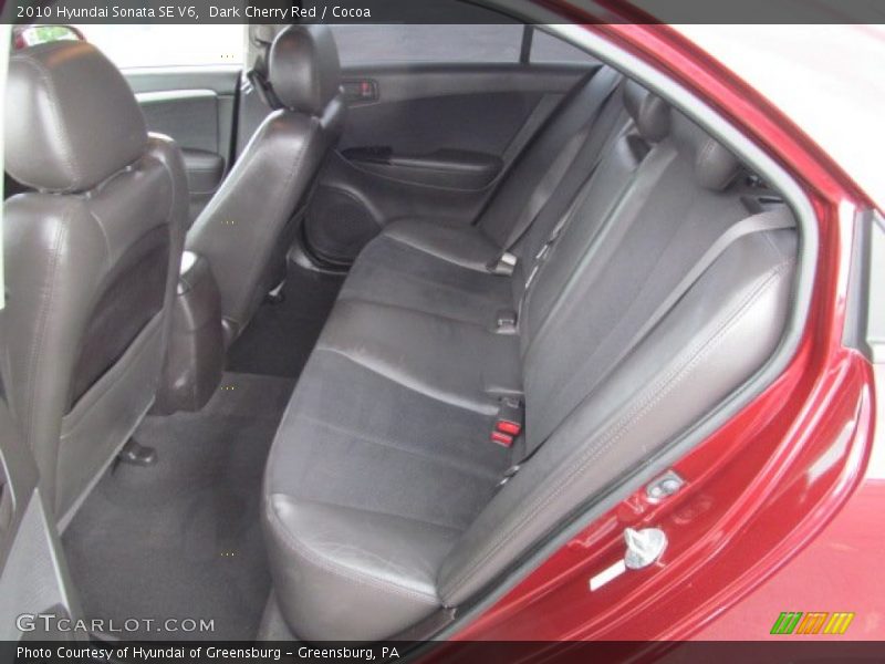 Rear Seat of 2010 Sonata SE V6
