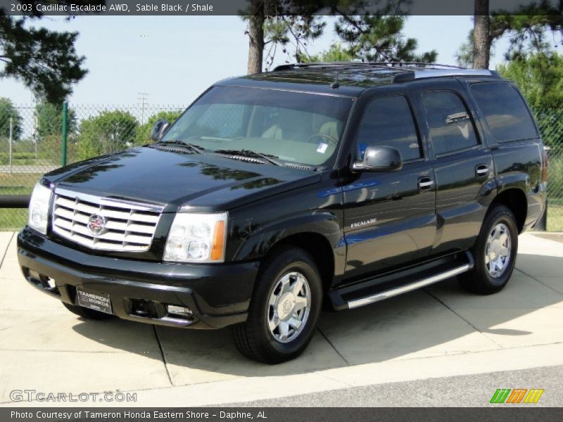 Sable Black / Shale 2003 Cadillac Escalade AWD