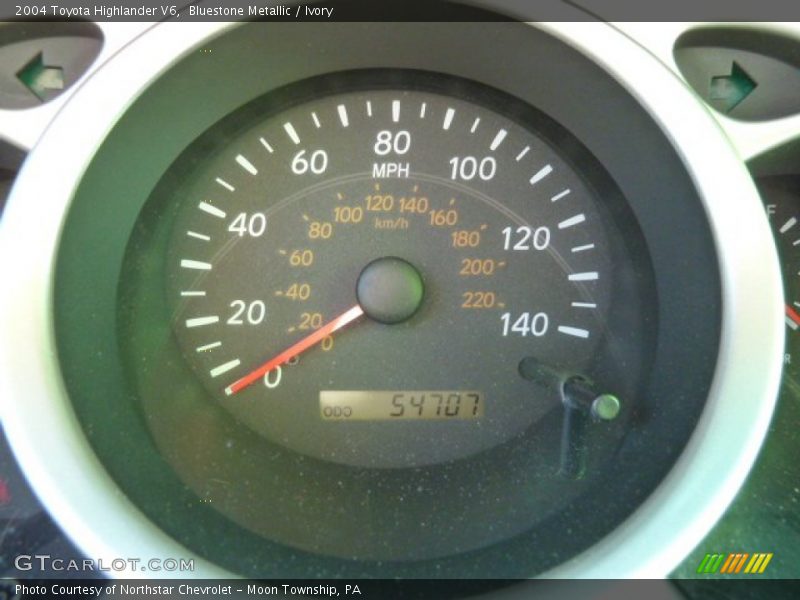 Bluestone Metallic / Ivory 2004 Toyota Highlander V6