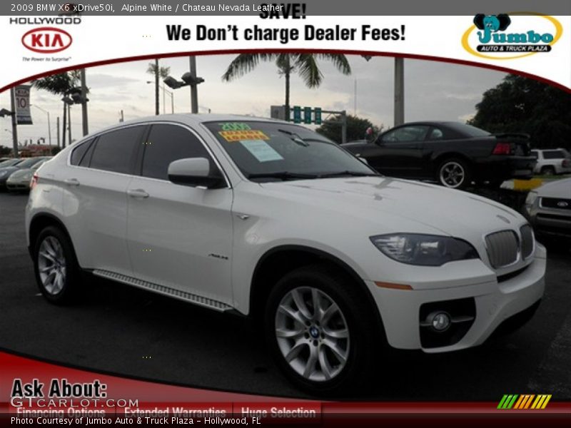 Alpine White / Chateau Nevada Leather 2009 BMW X6 xDrive50i