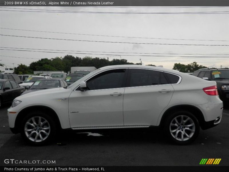 Alpine White / Chateau Nevada Leather 2009 BMW X6 xDrive50i