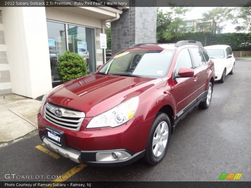 Ruby Red Pearl / Warm Ivory 2012 Subaru Outback 2.5i Premium