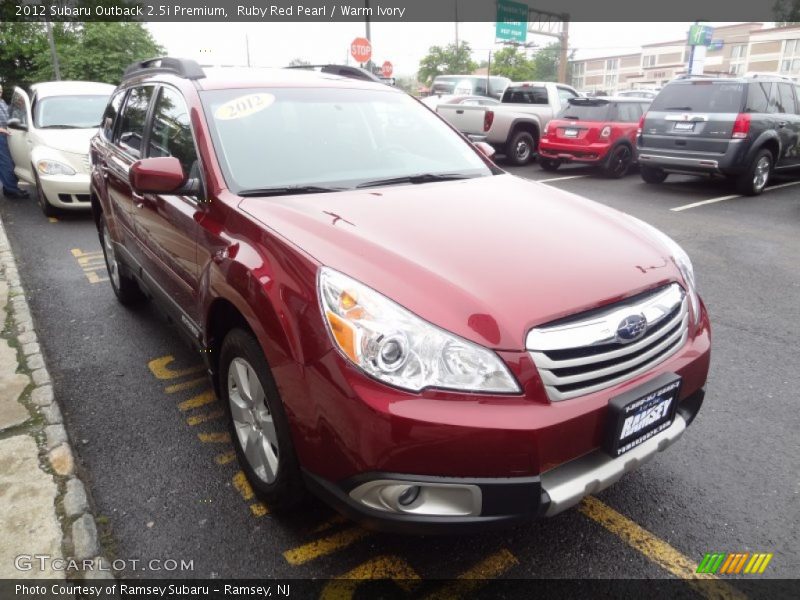 Ruby Red Pearl / Warm Ivory 2012 Subaru Outback 2.5i Premium