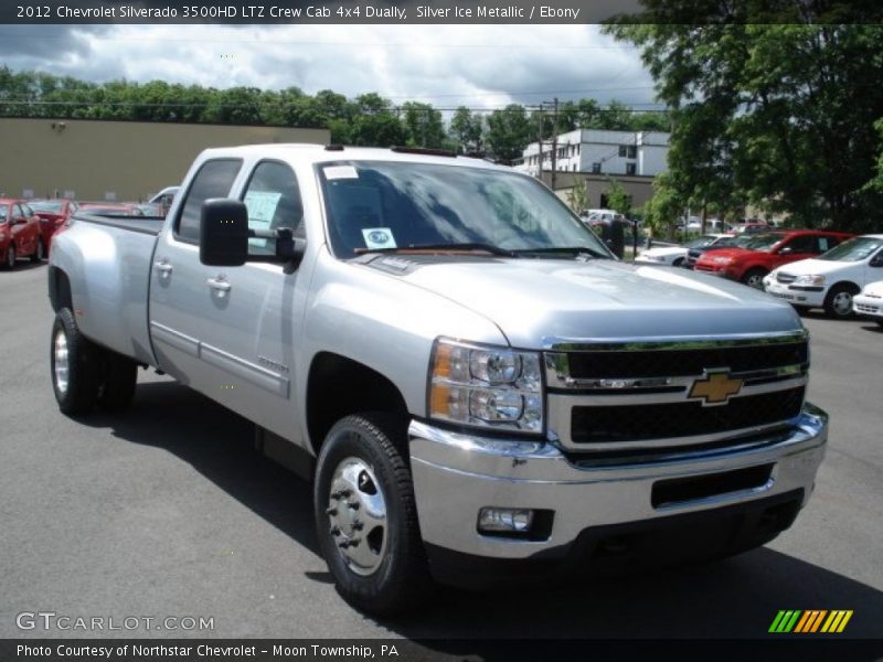 Silver Ice Metallic / Ebony 2012 Chevrolet Silverado 3500HD LTZ Crew Cab 4x4 Dually