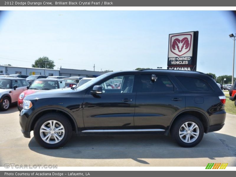 Brilliant Black Crystal Pearl / Black 2012 Dodge Durango Crew