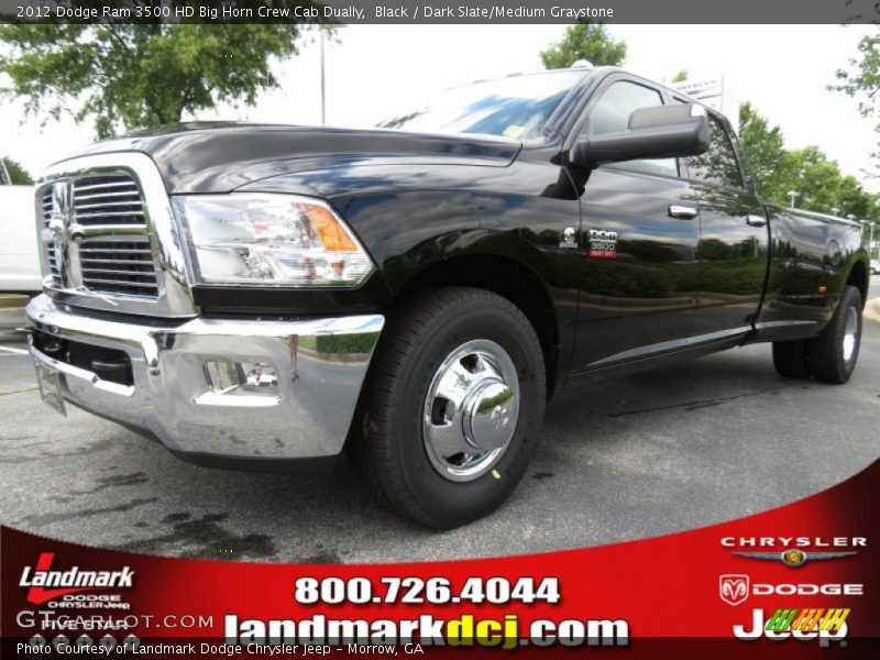 Black / Dark Slate/Medium Graystone 2012 Dodge Ram 3500 HD Big Horn Crew Cab Dually