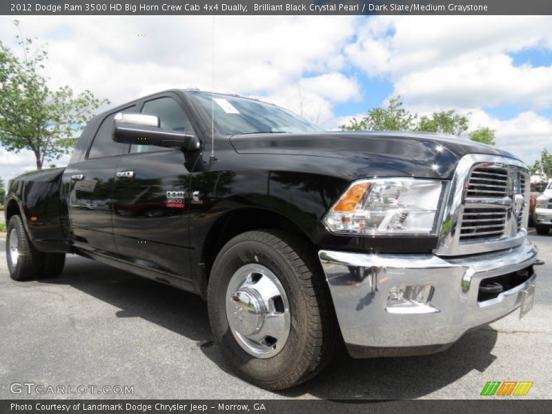 Brilliant Black Crystal Pearl / Dark Slate/Medium Graystone 2012 Dodge Ram 3500 HD Big Horn Crew Cab 4x4 Dually