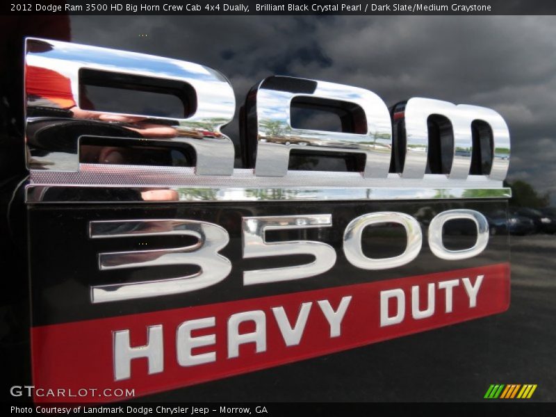 Brilliant Black Crystal Pearl / Dark Slate/Medium Graystone 2012 Dodge Ram 3500 HD Big Horn Crew Cab 4x4 Dually