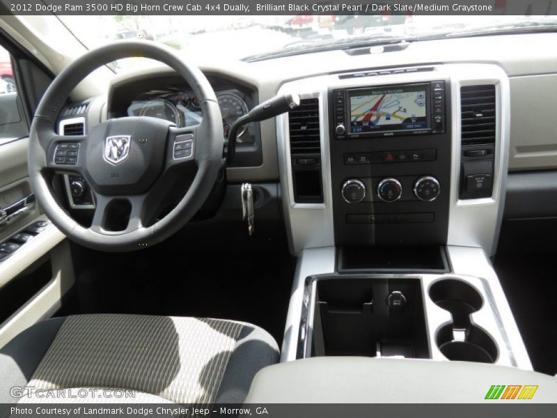 Brilliant Black Crystal Pearl / Dark Slate/Medium Graystone 2012 Dodge Ram 3500 HD Big Horn Crew Cab 4x4 Dually