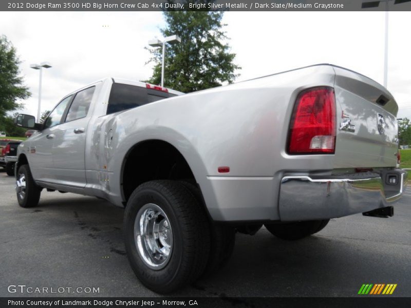 Bright Silver Metallic / Dark Slate/Medium Graystone 2012 Dodge Ram 3500 HD Big Horn Crew Cab 4x4 Dually