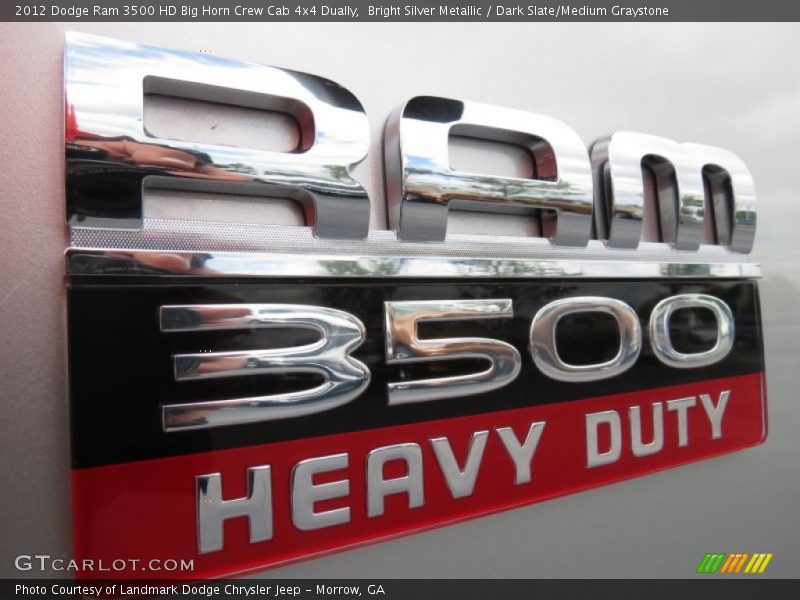 Bright Silver Metallic / Dark Slate/Medium Graystone 2012 Dodge Ram 3500 HD Big Horn Crew Cab 4x4 Dually