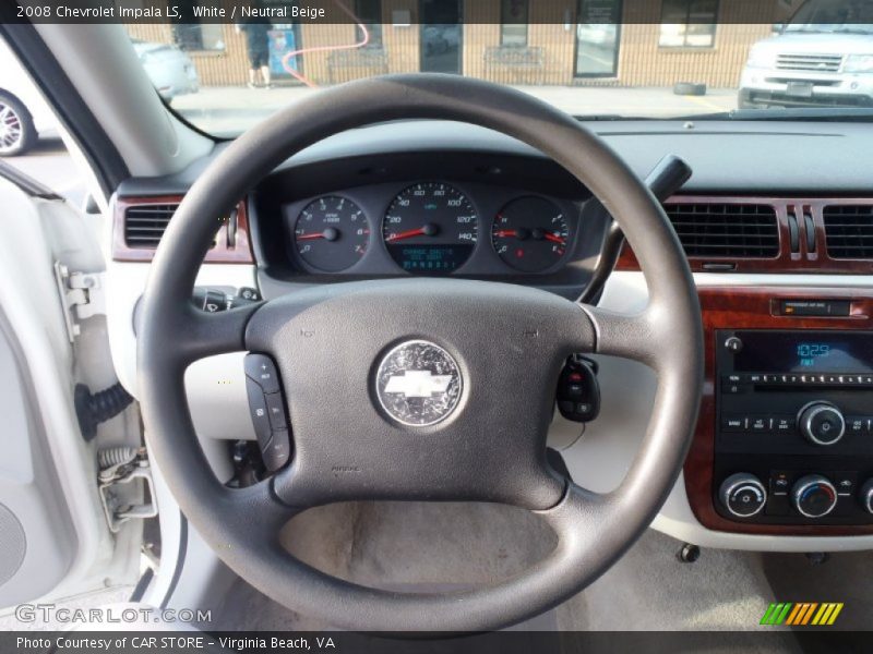 White / Neutral Beige 2008 Chevrolet Impala LS