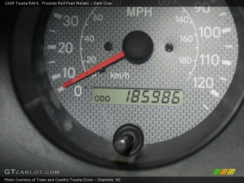 Prussian Red Pearl Metallic / Dark Gray 1998 Toyota RAV4