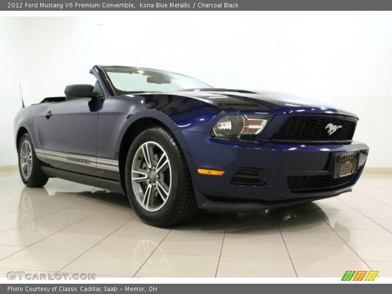 Kona Blue Metallic / Charcoal Black 2012 Ford Mustang V6 Premium Convertible