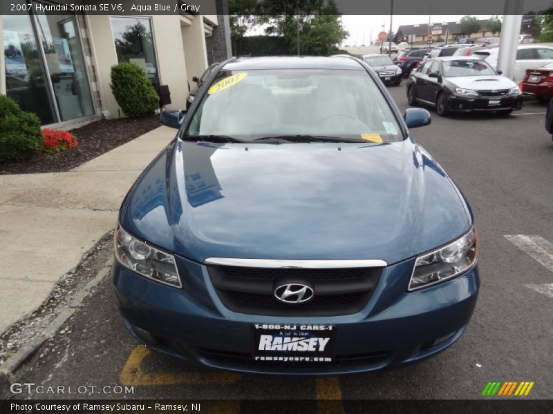 Aqua Blue / Gray 2007 Hyundai Sonata SE V6