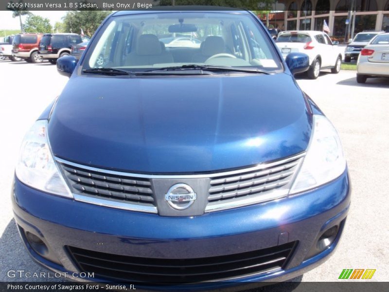 Blue Onyx / Beige 2009 Nissan Versa 1.8 S Sedan