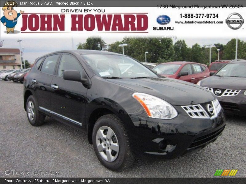 Wicked Black / Black 2011 Nissan Rogue S AWD