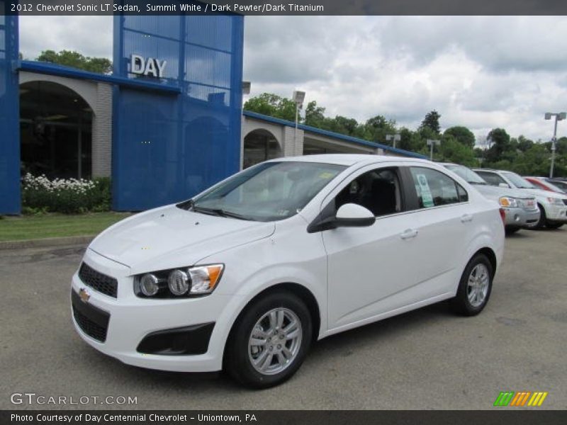 Summit White / Dark Pewter/Dark Titanium 2012 Chevrolet Sonic LT Sedan