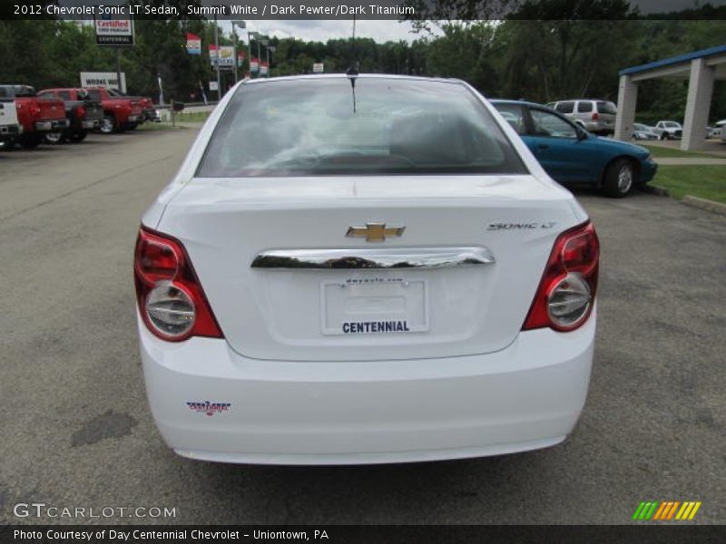 Summit White / Dark Pewter/Dark Titanium 2012 Chevrolet Sonic LT Sedan