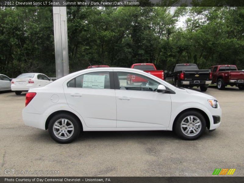 Summit White / Dark Pewter/Dark Titanium 2012 Chevrolet Sonic LT Sedan