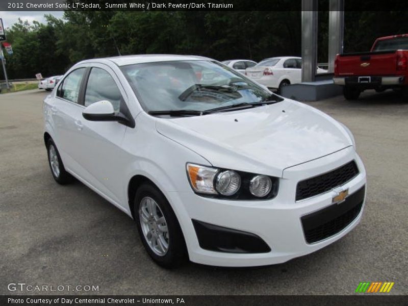 Summit White / Dark Pewter/Dark Titanium 2012 Chevrolet Sonic LT Sedan