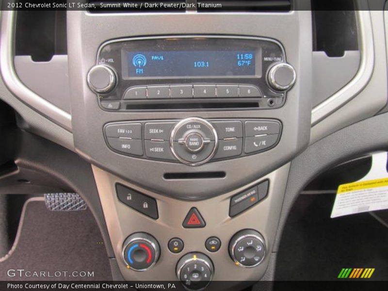 Summit White / Dark Pewter/Dark Titanium 2012 Chevrolet Sonic LT Sedan