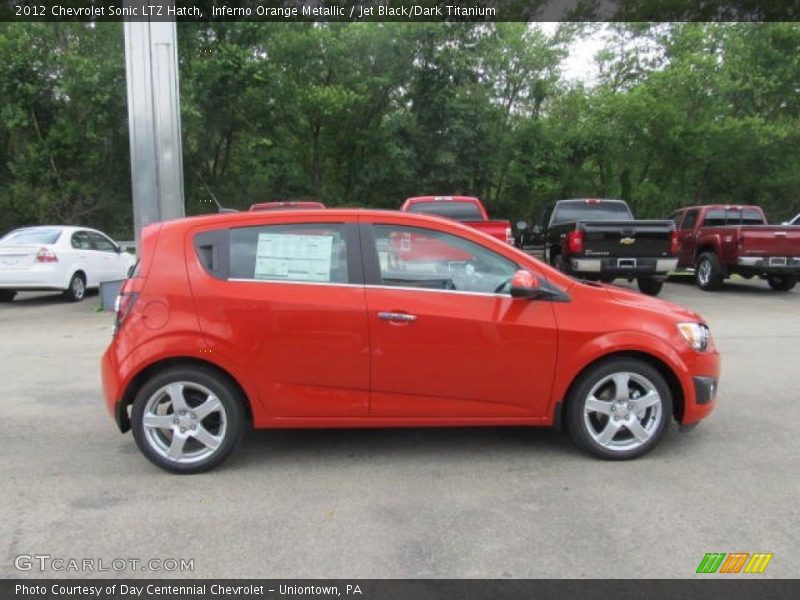 Inferno Orange Metallic / Jet Black/Dark Titanium 2012 Chevrolet Sonic LTZ Hatch