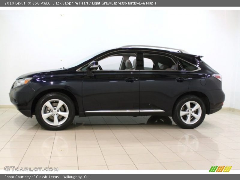 Black Sapphire Pearl / Light Gray/Espresso Birds-Eye Maple 2010 Lexus RX 350 AWD