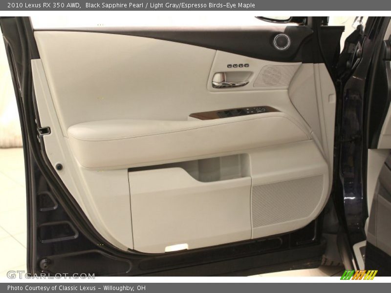 Black Sapphire Pearl / Light Gray/Espresso Birds-Eye Maple 2010 Lexus RX 350 AWD