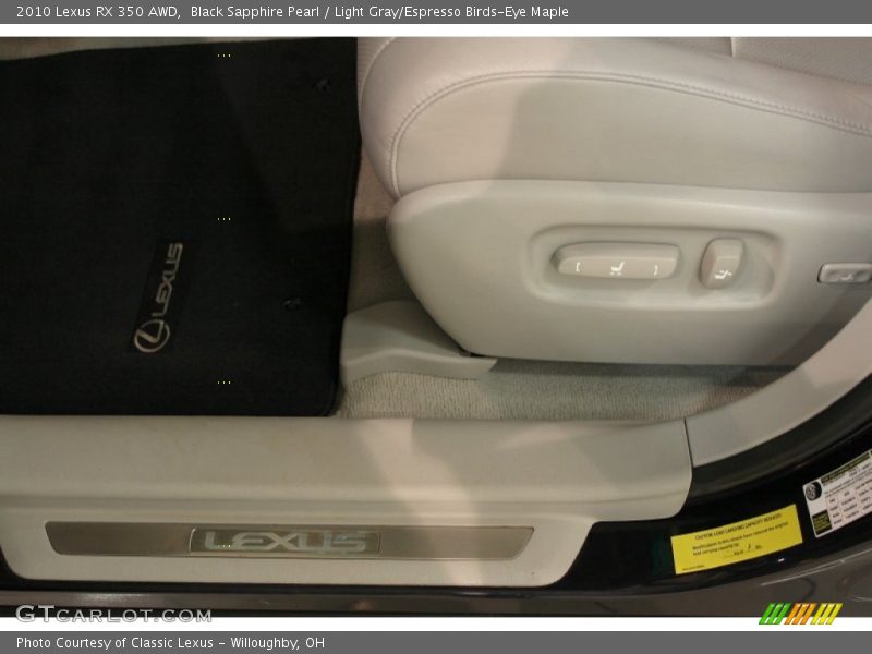 Black Sapphire Pearl / Light Gray/Espresso Birds-Eye Maple 2010 Lexus RX 350 AWD