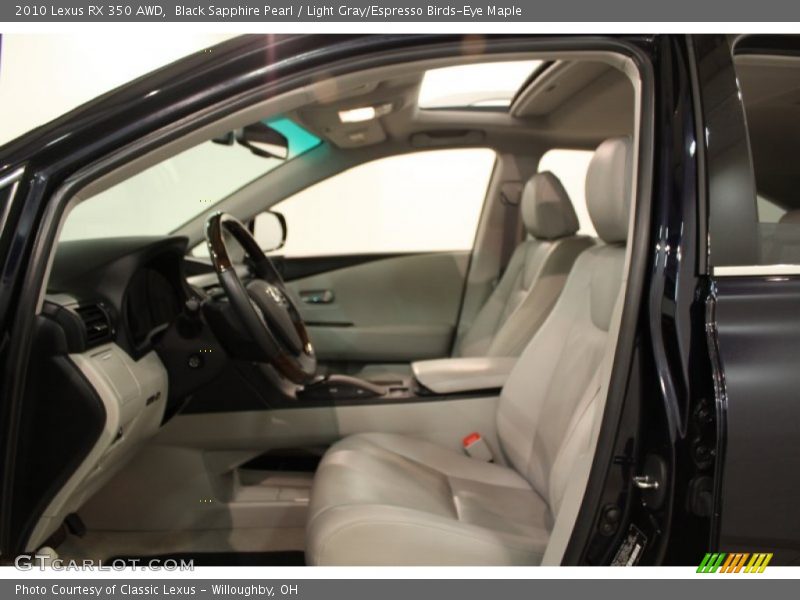 Black Sapphire Pearl / Light Gray/Espresso Birds-Eye Maple 2010 Lexus RX 350 AWD