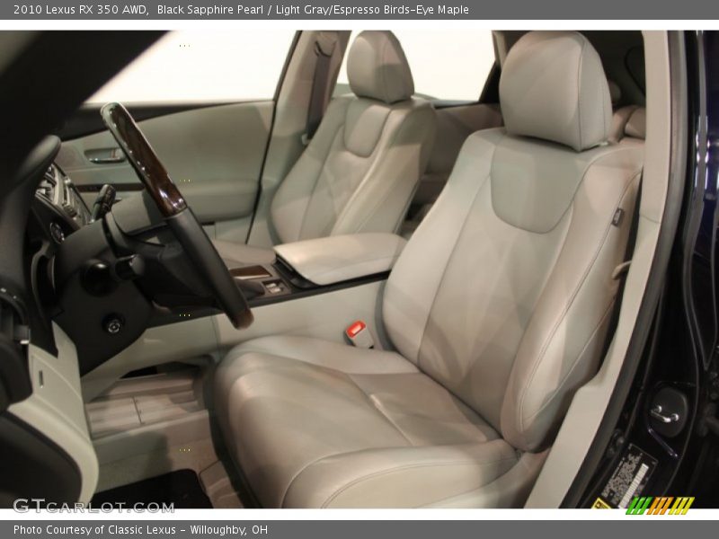 Black Sapphire Pearl / Light Gray/Espresso Birds-Eye Maple 2010 Lexus RX 350 AWD