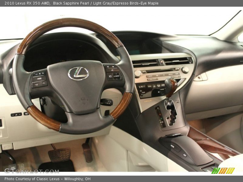 Black Sapphire Pearl / Light Gray/Espresso Birds-Eye Maple 2010 Lexus RX 350 AWD