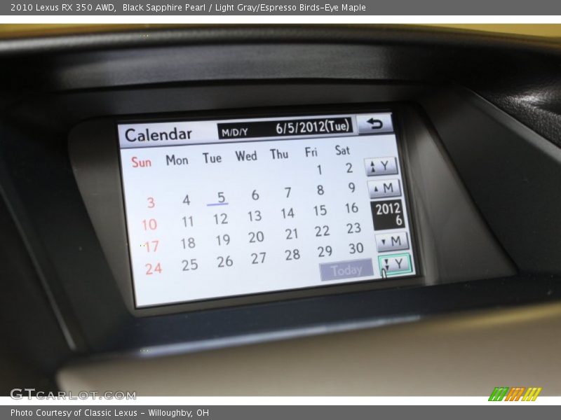 Black Sapphire Pearl / Light Gray/Espresso Birds-Eye Maple 2010 Lexus RX 350 AWD