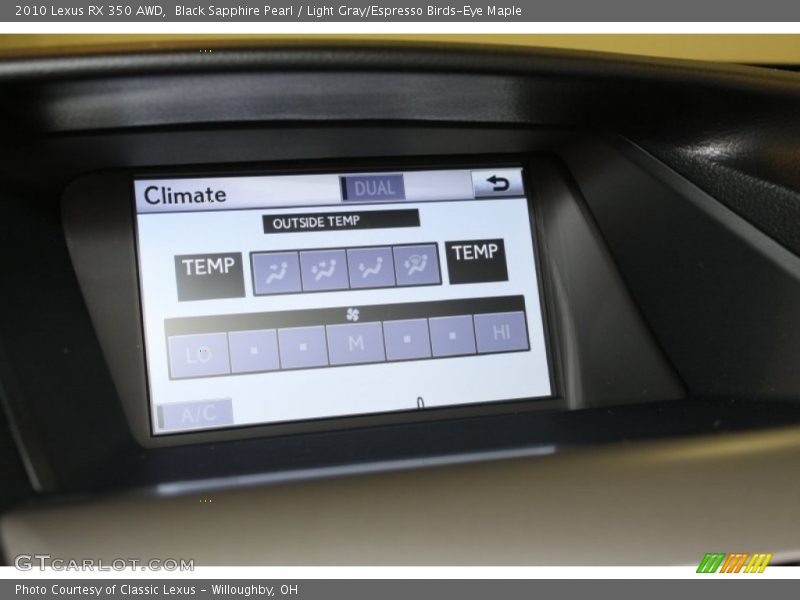 Black Sapphire Pearl / Light Gray/Espresso Birds-Eye Maple 2010 Lexus RX 350 AWD