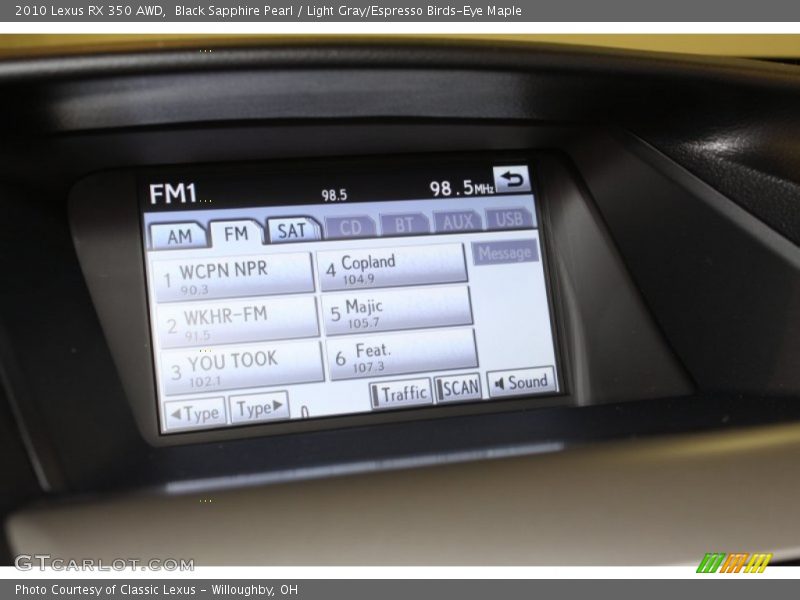 Black Sapphire Pearl / Light Gray/Espresso Birds-Eye Maple 2010 Lexus RX 350 AWD