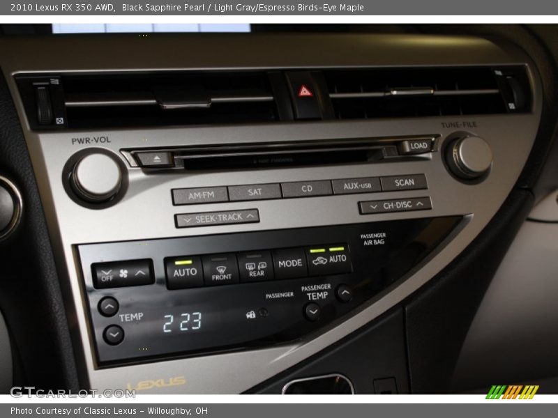 Black Sapphire Pearl / Light Gray/Espresso Birds-Eye Maple 2010 Lexus RX 350 AWD