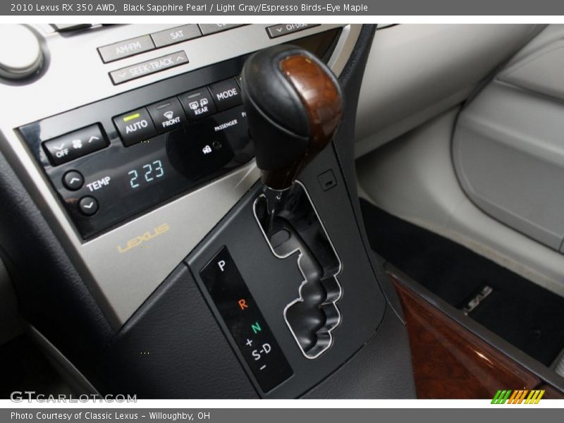 Black Sapphire Pearl / Light Gray/Espresso Birds-Eye Maple 2010 Lexus RX 350 AWD